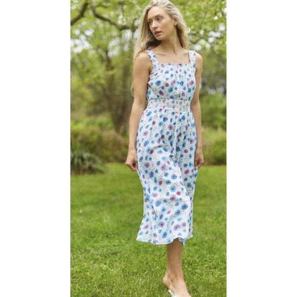 LoveShackFancy Pasha deep cotton Candy Dress Size M Flower - Picture 1 of 3